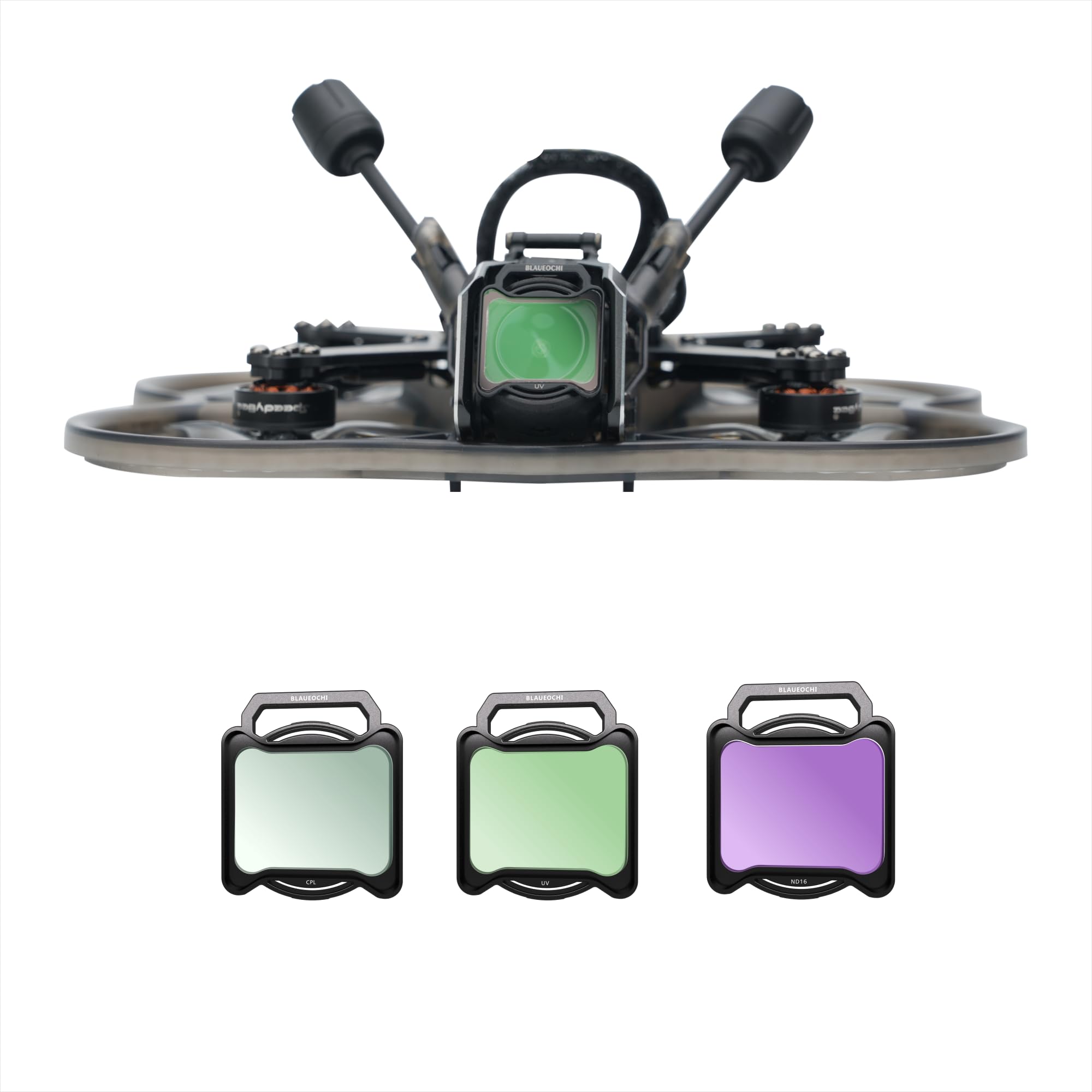 BLAUEOCHI ND Filters Set for DJI O4 Air Unit/AVATA Filter, 3-Pack UV/CPL/ND16 for FPV Drones Lens Snap-in Design