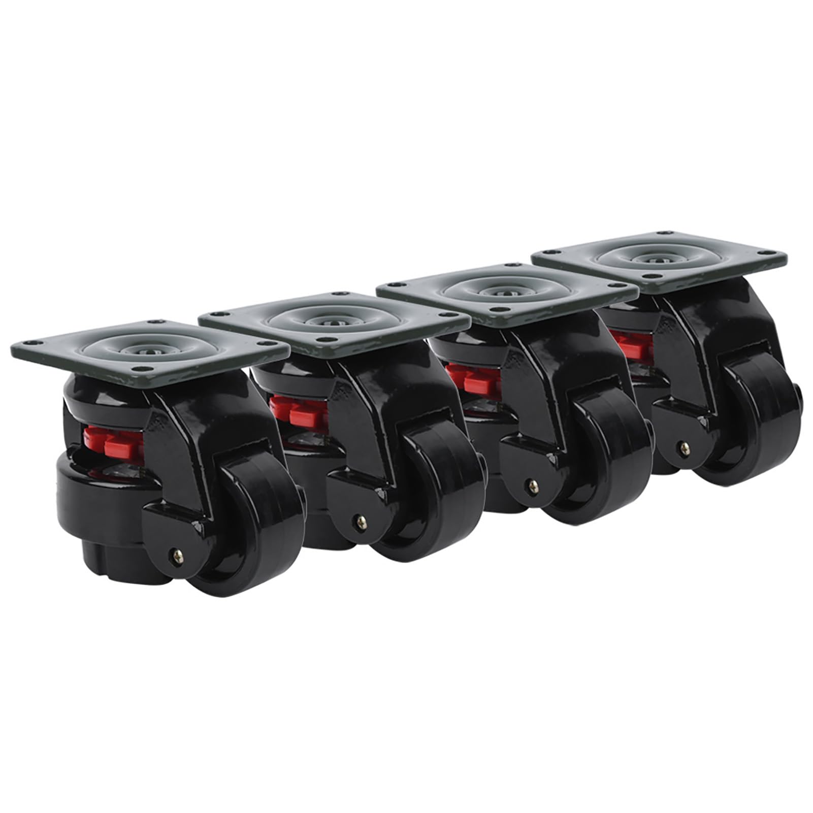 Ruedas Giratorias con Ajuste de Nivel 50mm, 4 Piezas, Nylon de Alta Resistencia, Carga 500kg, Ruedas Industriales para Máquinas, Mesas de Trabajo Móviles, Equipo Pesado