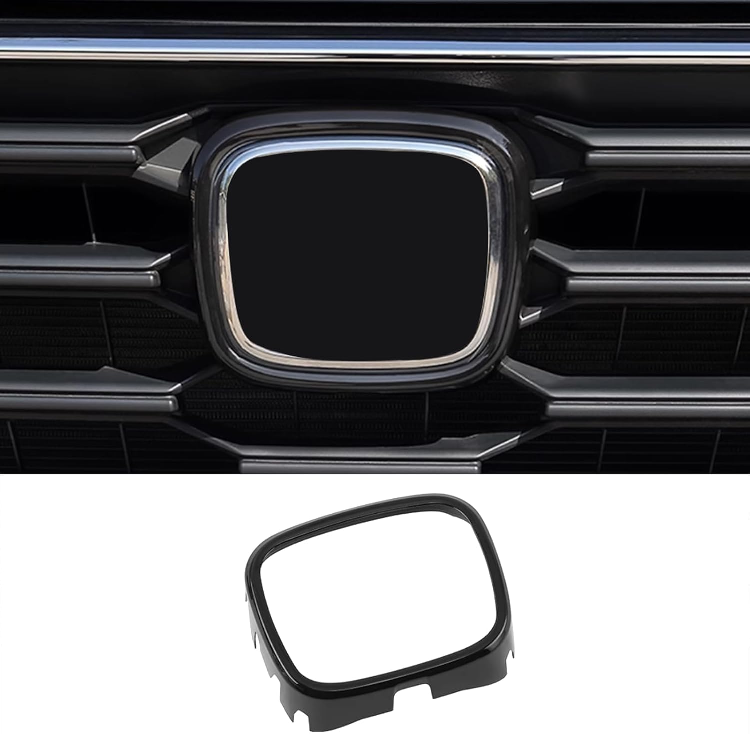 Car Accessories Fit For Honda CR-V CRV 2023 2024 2025 2026 Not Fit Crv Hybrid Car Front Grille Logo Frame Cover Decoration Trim (Carbon Fiber Style) 1PCS ABS