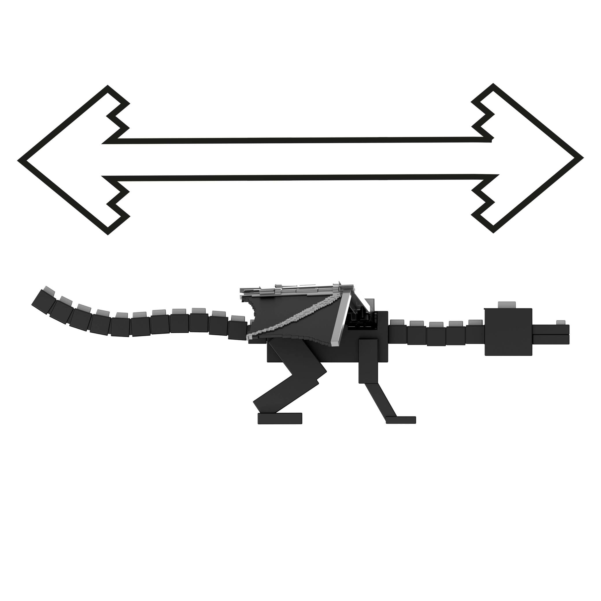 Mattel Minecraft Aliento del dragón, Ender Figura articulada | Juguete con 10 discos, gigante de 55 cm largo, 51 cm de envergadura, alas móviles y lanzador, JKC13