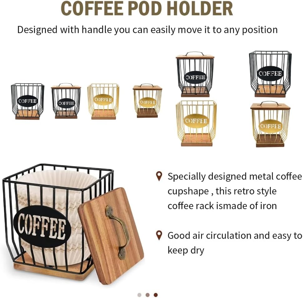 Sturdy Coffee Organizers Basket In Elegant Designs Featuring Opening Portable Accessory for Home or Use