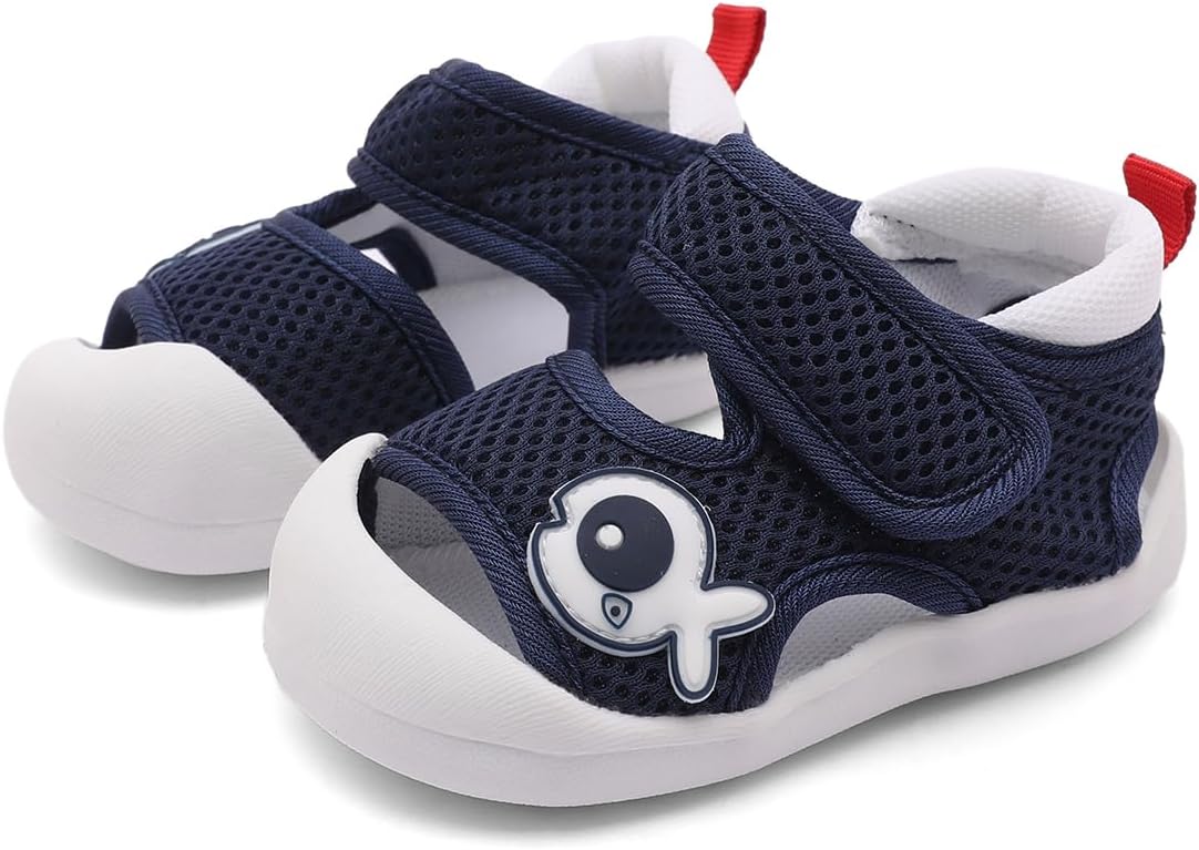 Kuner Baby Summer Sandals Breathable Mesh Rubber Sole Non-Slip Outdoor Shoes for Boys and Girls 9-30 Months