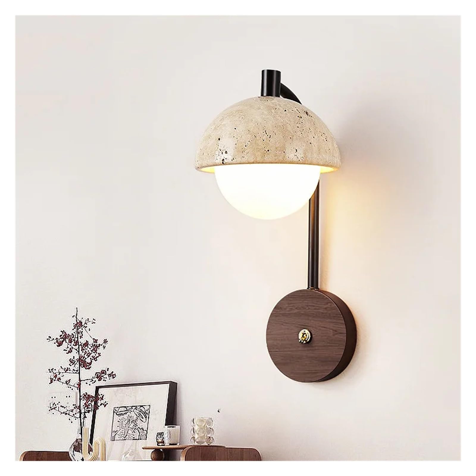ITOSUI Vintage Wall Lamp, Yellow Travertine Sconce for Bedroom, Hallway, Hotel, Nordic Decor,Eye-catching