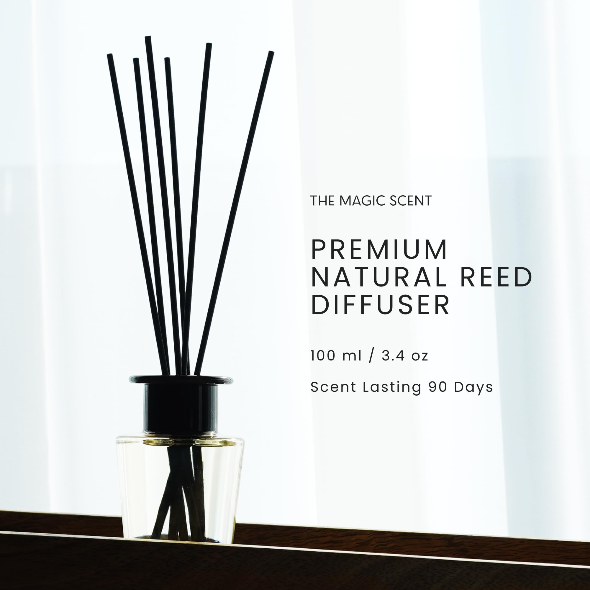 The Magic Scent Mahogany & Teakwood Oil Reed Diffuser Set, 3.4 Fl Oz