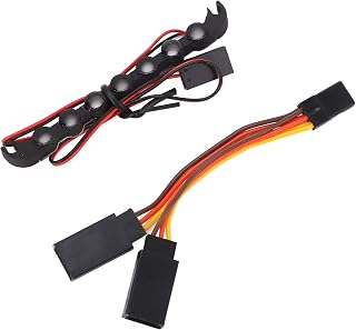 EVTSCAN Barra de Techo de automóvil RC LED Simulación Alta para 1/18 automóviles RC Negro de 73 mm de Longitud (Lumière chaude)