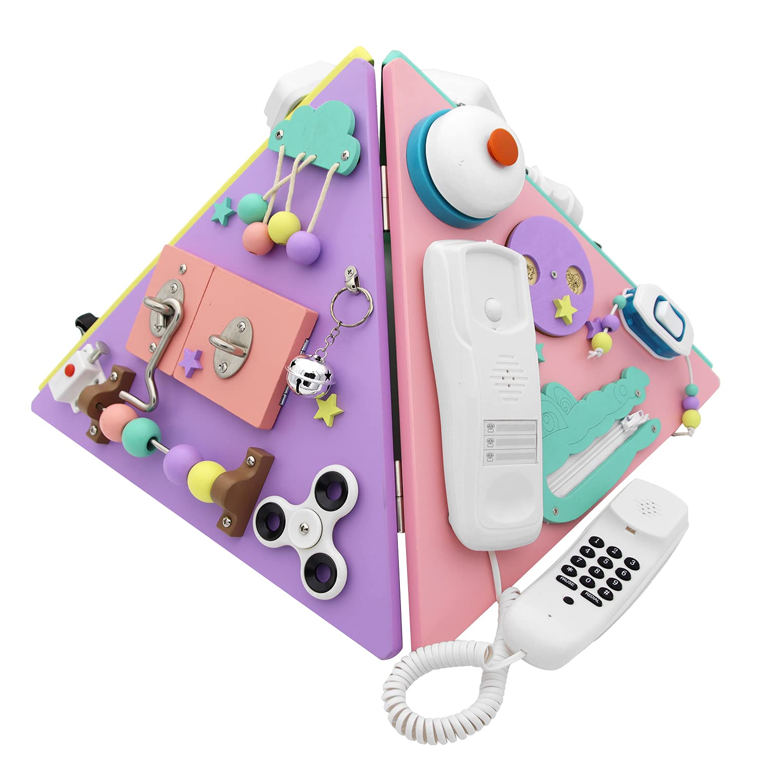 Buy MICKYU 22in1 Large Wooden Busy Board Montessori Pyramid Shapes