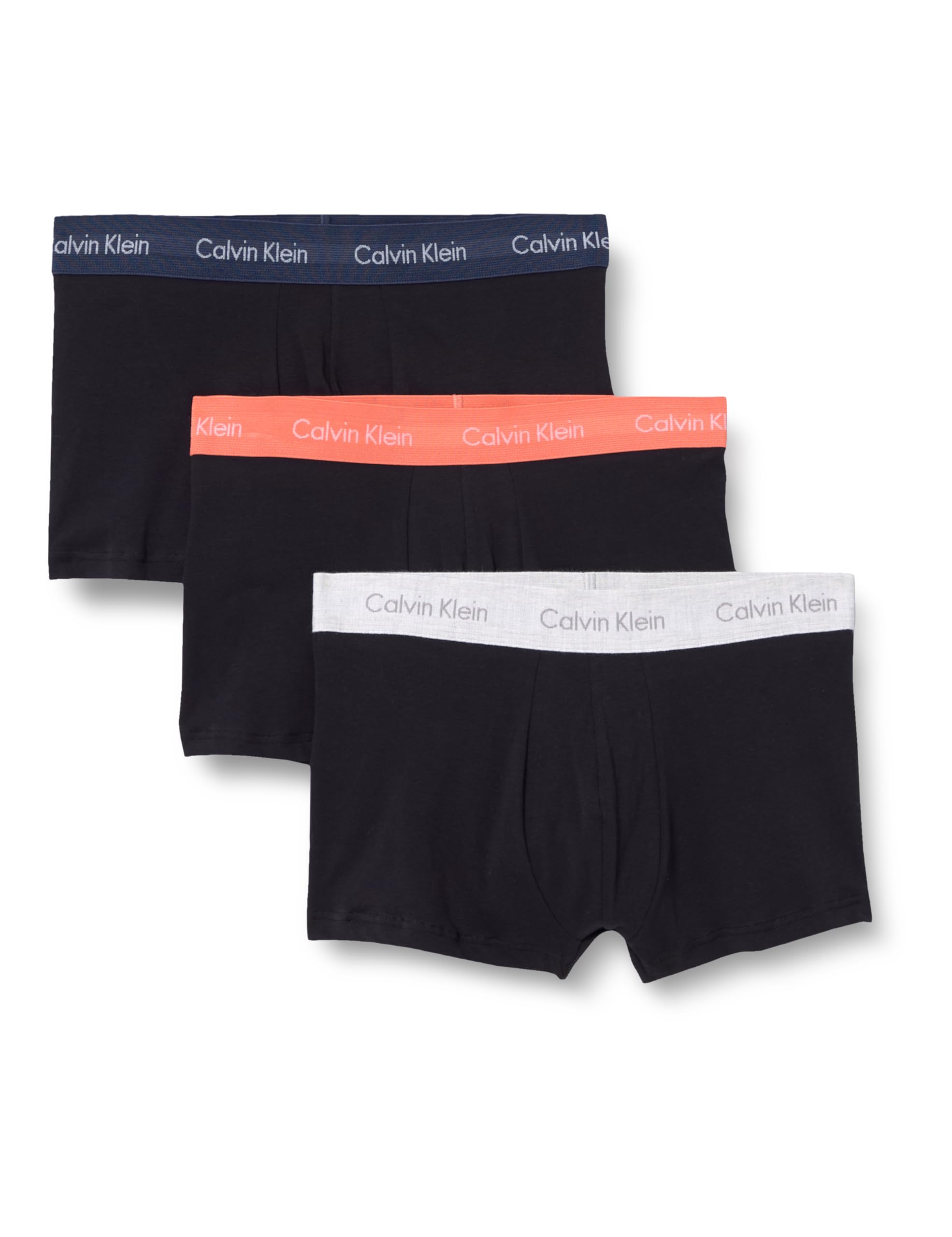 Calvin Klein Uomo Pantaloncini Boxer Vita Bassa Confezione da 3 Intimo, Multicolore (Black Bodies W/Ink/Coral Pop/Snow), S