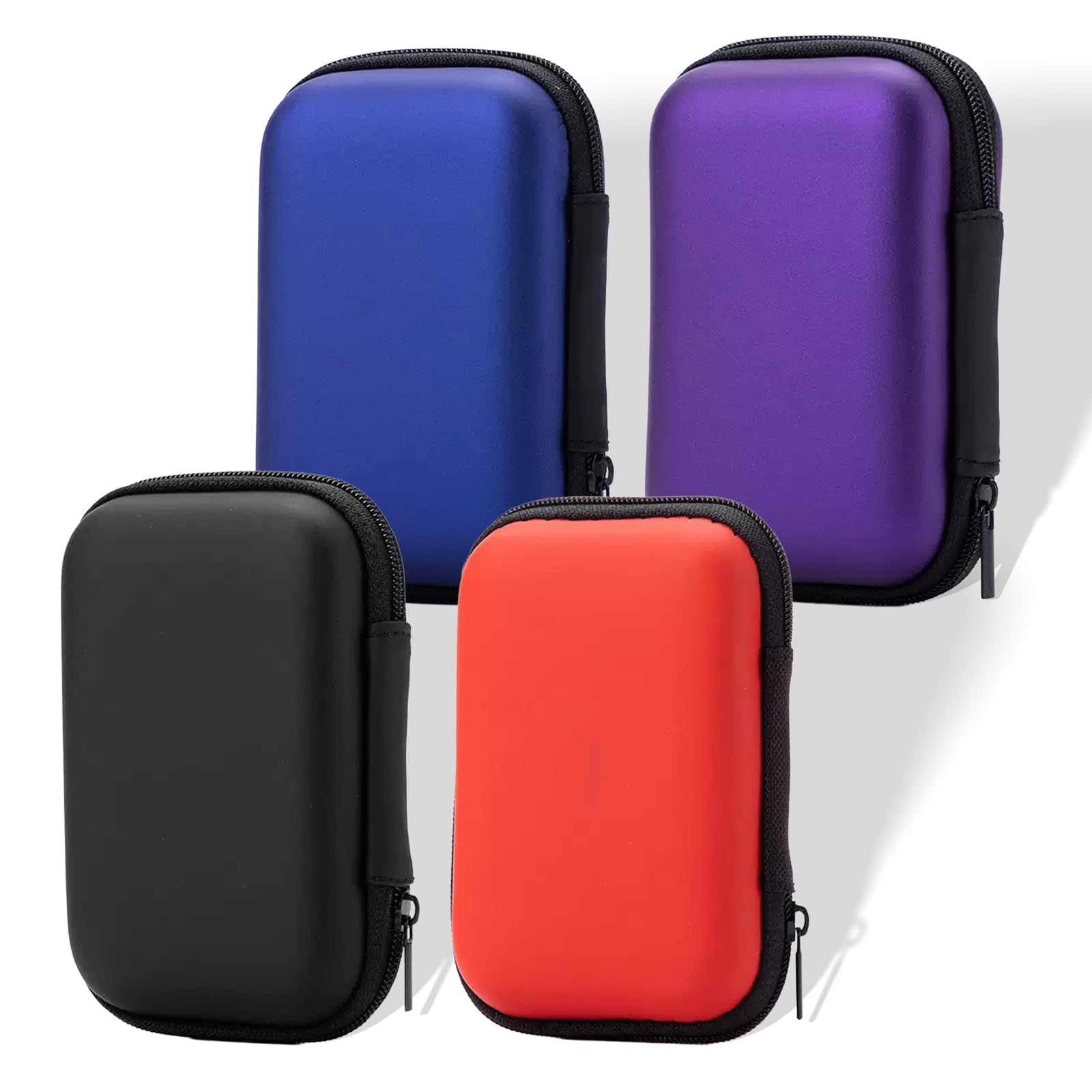 Heryson 4-Pack Playing Card Case, Uno Holder, Waterproof Game Storage Box, Portable for Indoor Outdoor Camping & Travel, Black Sapphire Blue Red Purple