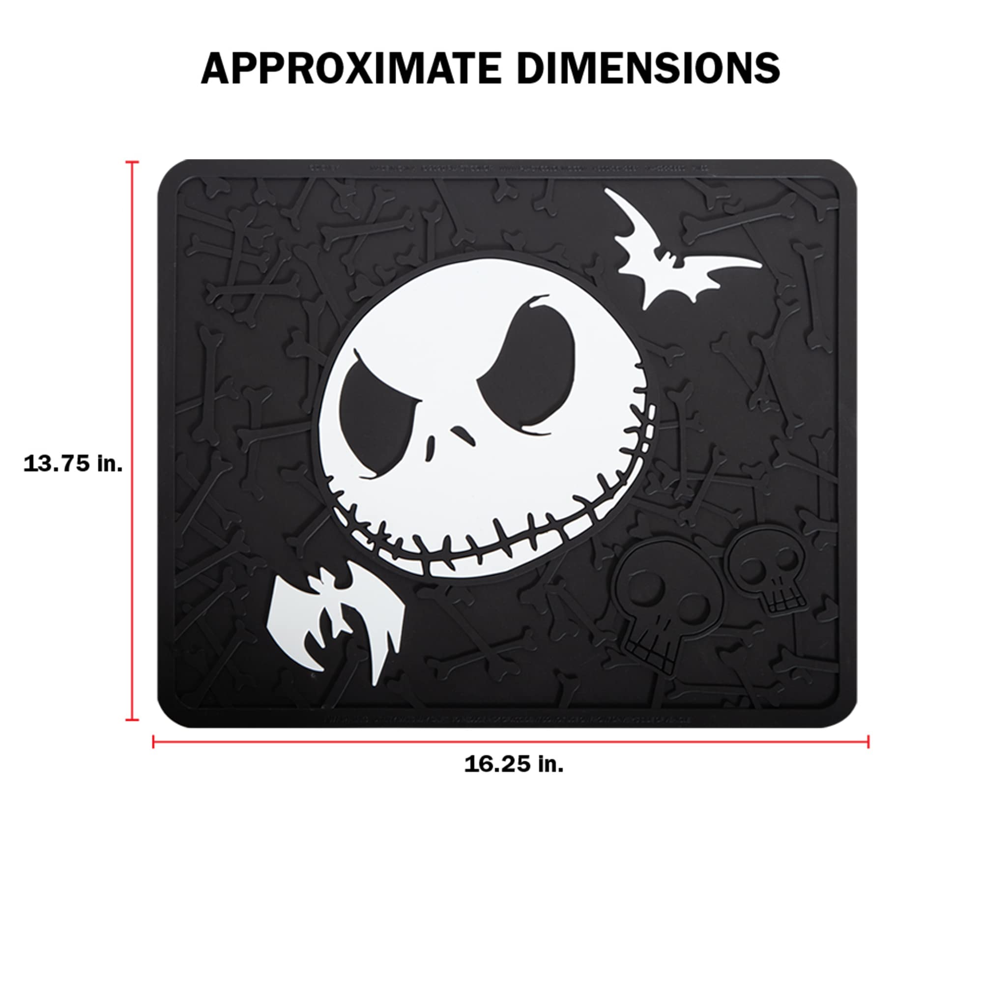 Plasticolor 001268R01 Disney Nightmare Before Christmas Bones Design with White Bats Utility Floor Mat for Car Truck SUV — view 4