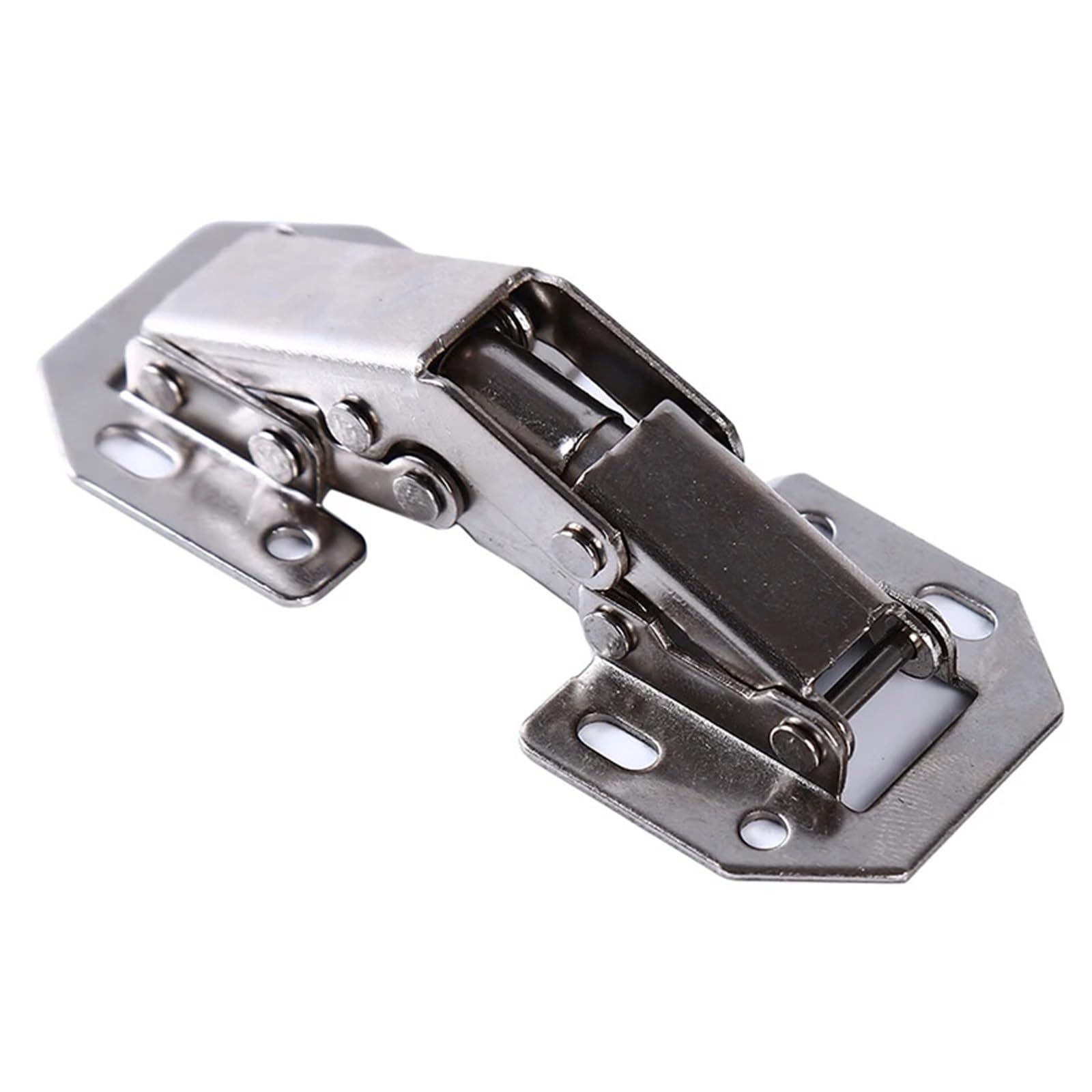 Cabinet Door Hinge 4/10pcs Cabinet Hinge 90 Degree 3/4in No-Drilling Hole Cupboard Door Hydraulic Hinges Soft Close with Screws Furniture Hardware(Silvery)