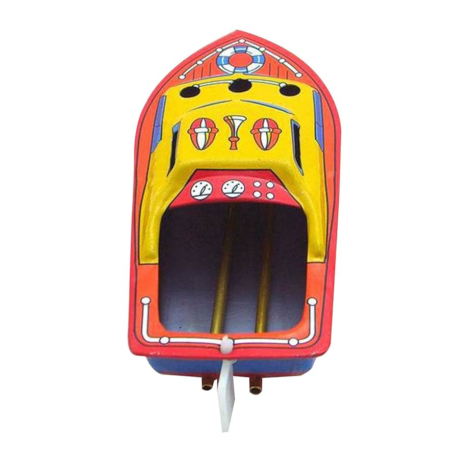 ブリキのオモチャ　ボート Amazon.co.jp: キャンドル動力蒸気ボートグッズブリキのおもちゃ