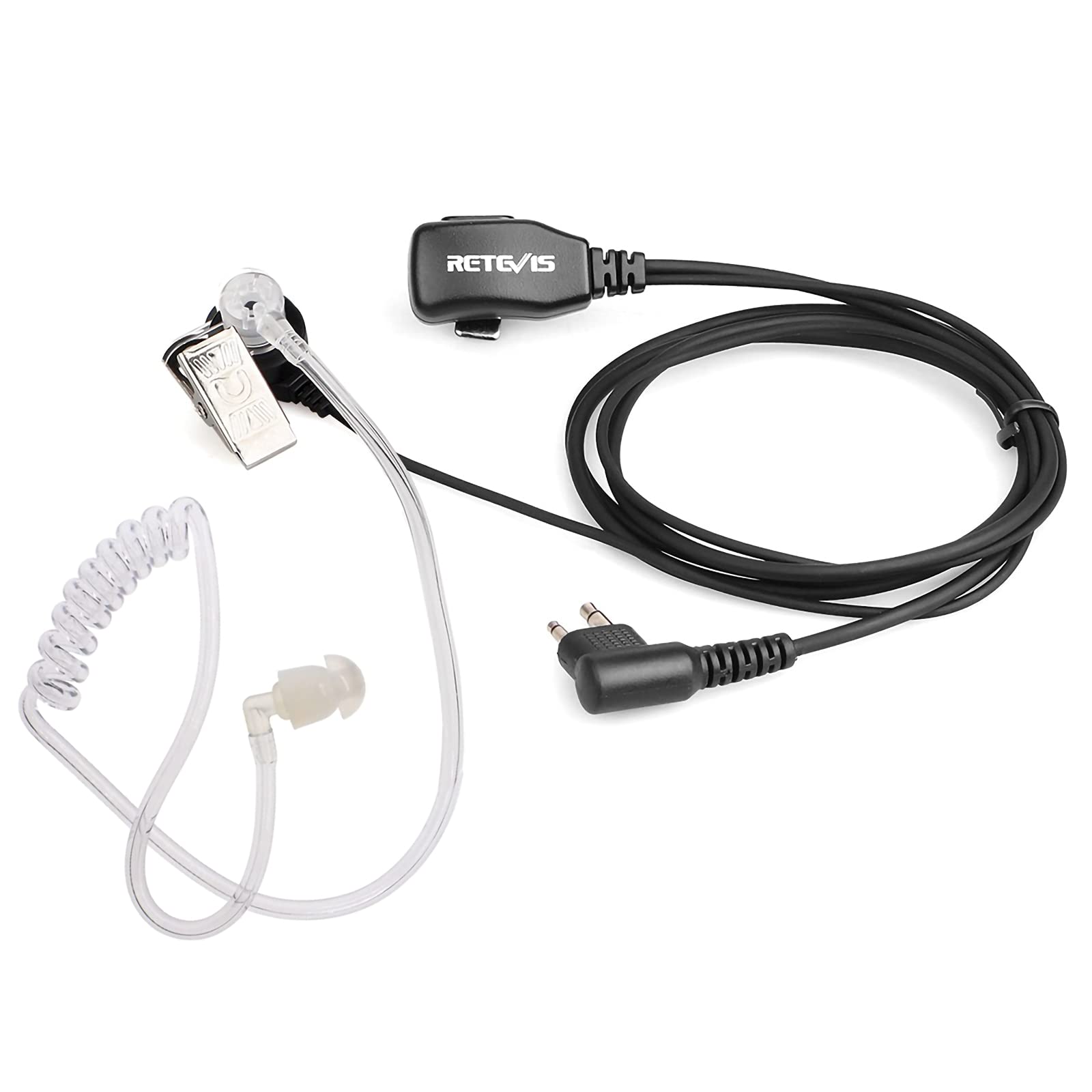 Retevis Walkie Talkie Auricolare 2 Pin Cuffia con Acustico Trasparente Tubo Compatibile con Motorola DP1400 CP040 GP68 GP88 GP300 CT150 Pro1150 HYT TC-500 TC-600 Ricetrasmettitore(1 pz)