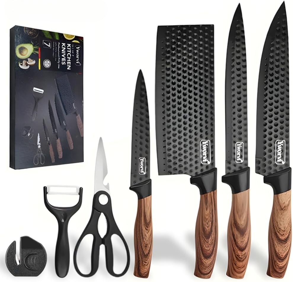 Set Cuchillos Cocina 7 Piezas Acero Inoxidable