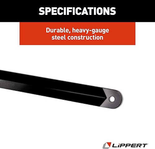Miniatura 6 de Lippert Brazo de soporte de repuesto para gatos estabilizadores de potencia de RV, 19.3 pulgadas de largo, 1-12 pulgadas de ancho, acero negro de