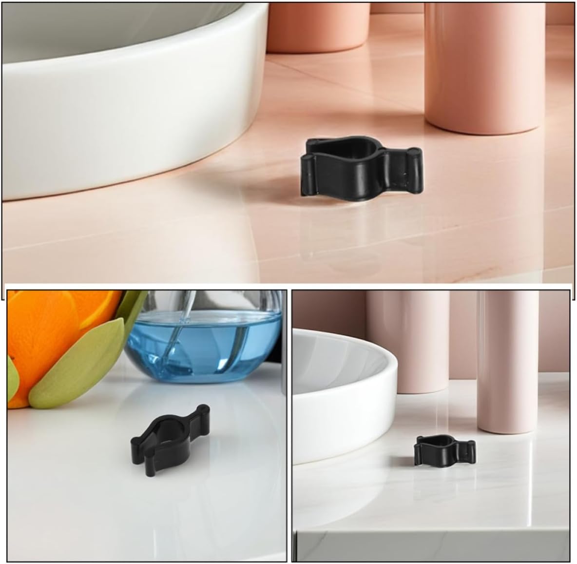 100pcs PP Pump Lock Clips for Lotion Bottles Travel Use Black