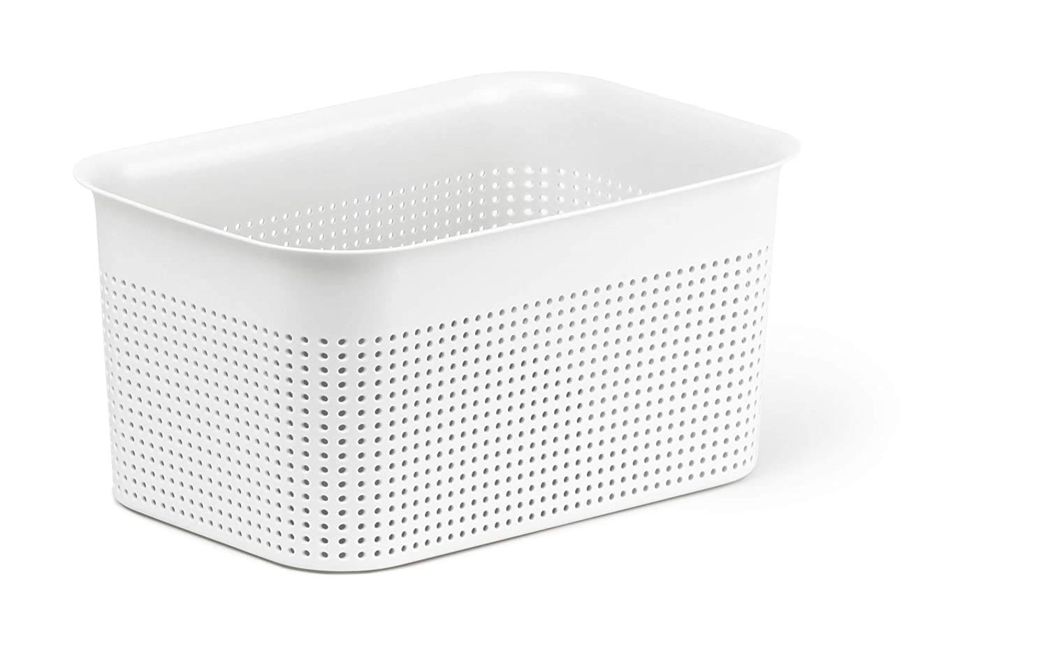 Panier de stockage Rotho Brisen en plastique robuste au fini blanc épuré
