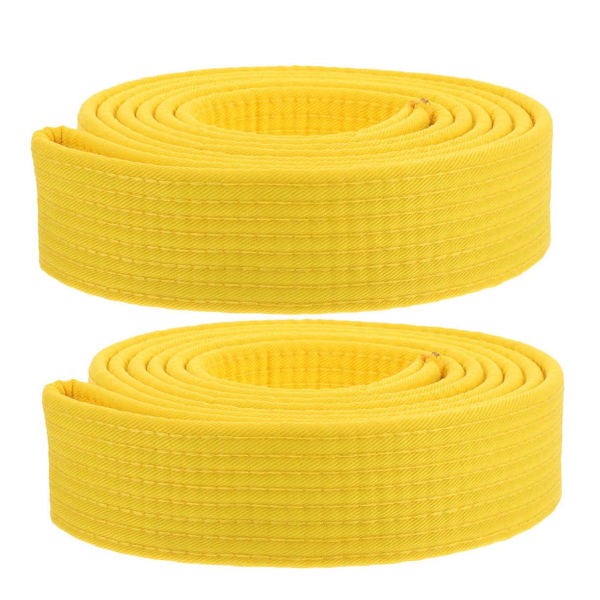 Cinturón de Karate de Algodón Amarillo para Taekwondo, Ligero Decoloración, Paquete de 2 Piezas para Adultos y Adolescentes en Deportes de Artes Marciales