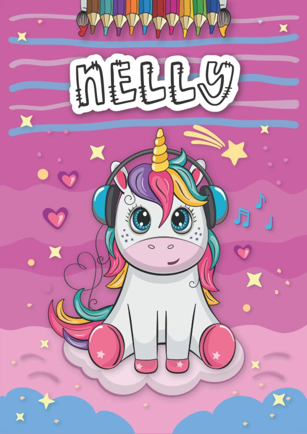 Independently published Nelly: Personalized Coloring Book for Nelly | Theme: Unicorn | Birthday gift for girl, daughter ... | Ages: 4-8 | 25 unicorn designs with name Nelly, Large size A4 (ca. 8.5 x 11 inches)