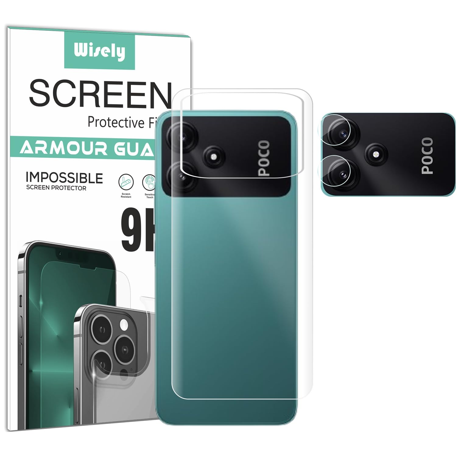 Wisely 2in1 Camera Lens Nano Glass + Anti Scratch TPU Back Guard Screen Protector for Poco M6 Pro 5G - |Back + Camera Guard| (B0CWY4TXCQ) Amazon Price History, Amazon Price Tracker