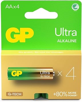GP Ultra Alkaline AA Batteries 15AULR6 1.5V 4Pack