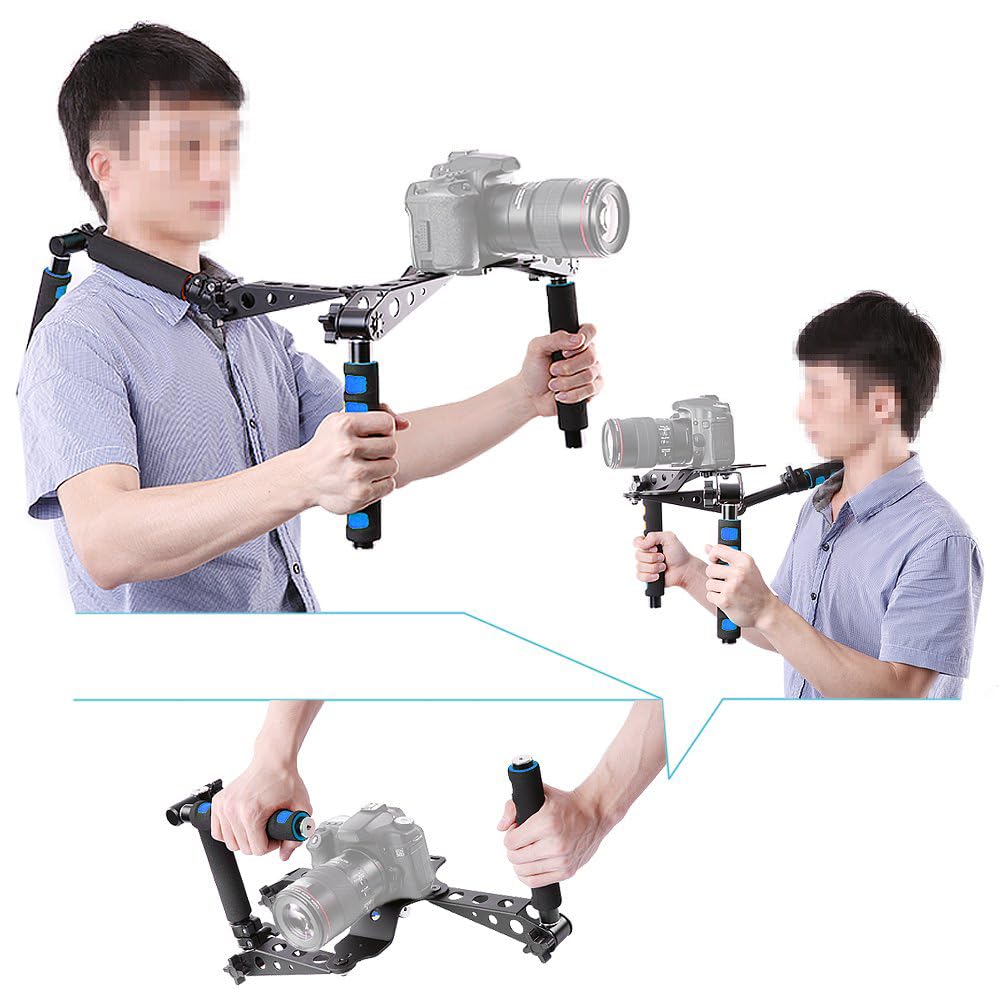 Neewe DSLR Rig Supporto a spalla per qualsiasi fotocamera e videocamera DSLR, blu