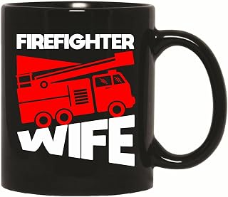 Gift for Firefighter Wife Humor Paramedic Emergency Fire Truck 11oz 15oz Black Coffee Mug