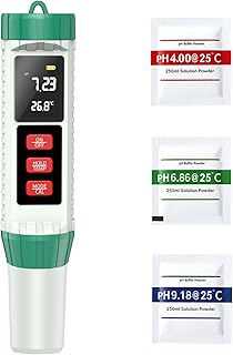 Forever Speed Pool Messgerät 5 in 1 pH Wert Messgerät, pH/EC/TDS/Salzgehalt/Temperatur Hohe Präzision Wassertester mit VA-Display, pH Messgerät Wasser für Pool, Trinkwasser, Hydroponik, Aquarien