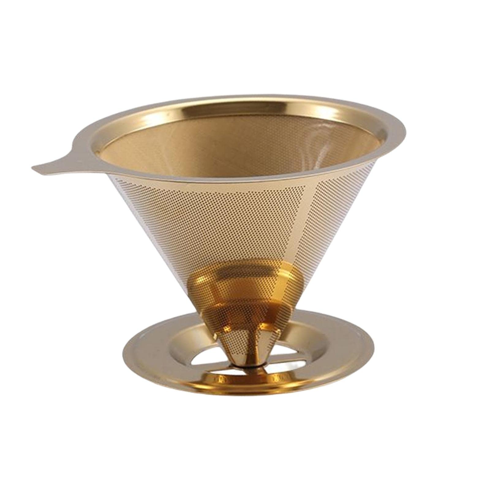 Permanenter Kaffeefilter aus Edelstahl, papierlos, permanent, goldfarben, 145 x 85 mm, 5 Stück