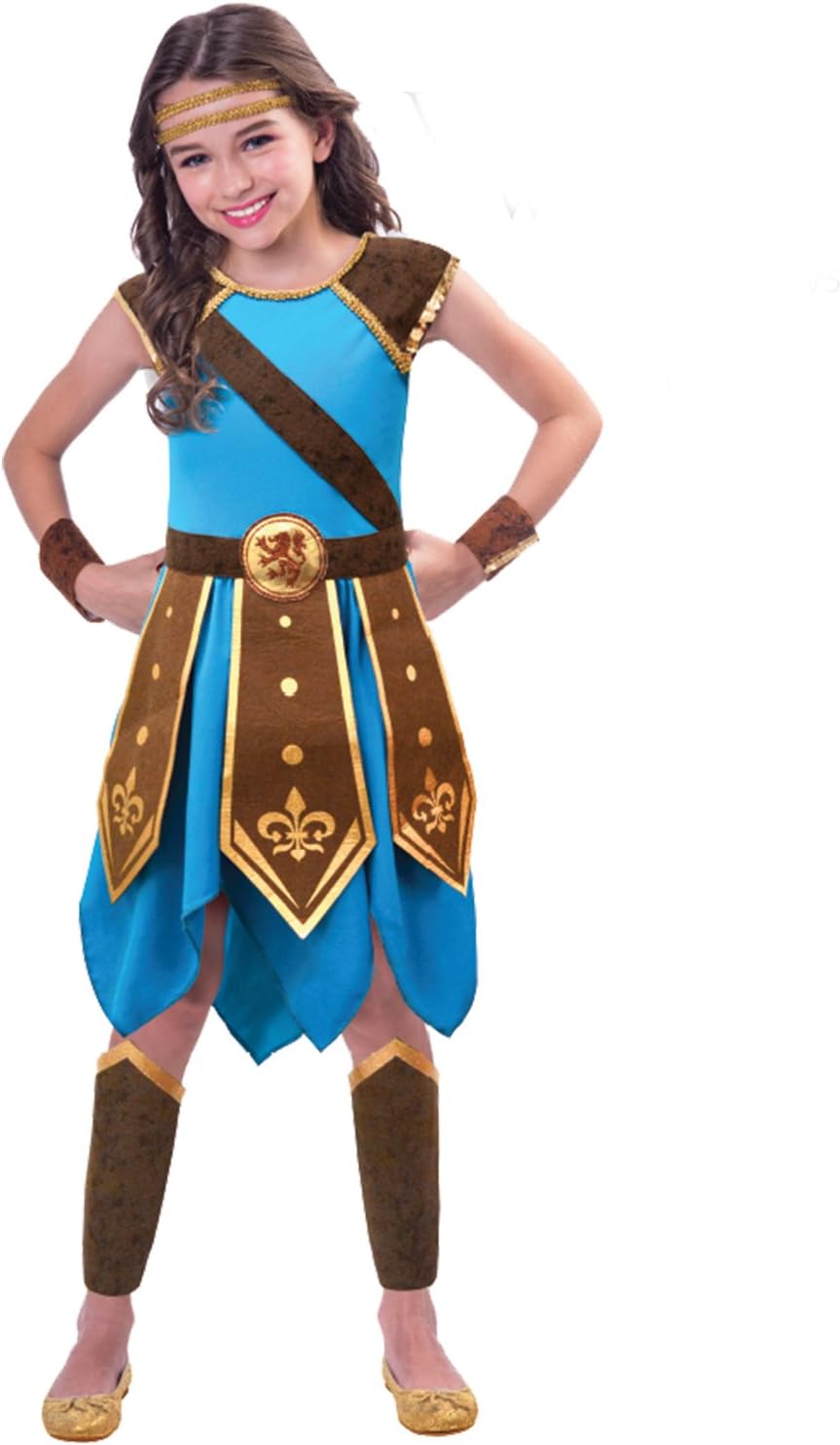 amscan (PKT) (9903201) Child Girls Wondrous Warrior Costume (7-8yr)