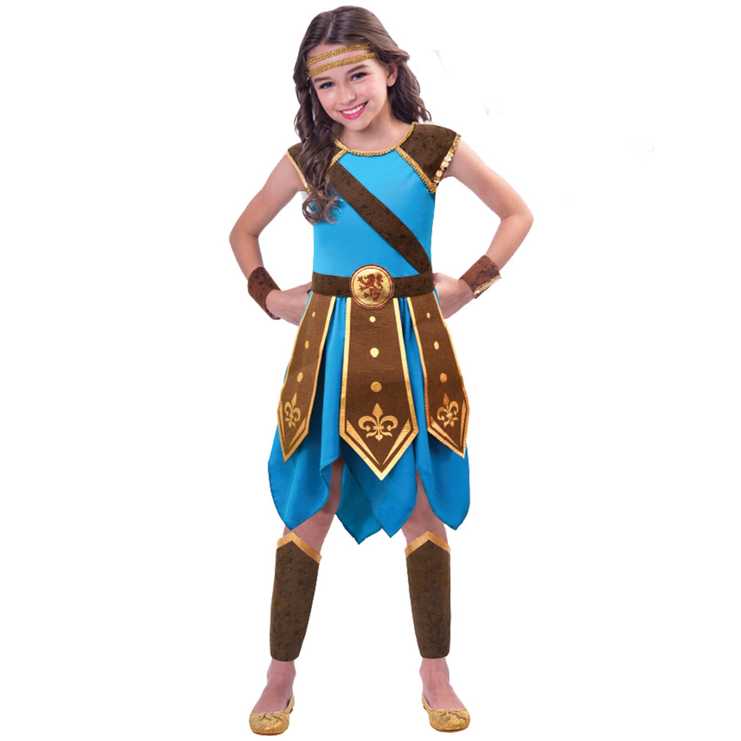 amscan (PKT) (9903201) Child Girls Wondrous Warrior Costume (7-8yr)