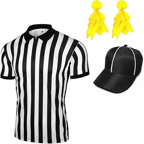 REU GLOBAL Conjunto de camisa de árbitro para hombres y mujeres, disfraz de árbitro para baloncesto, fútbol y fútbol