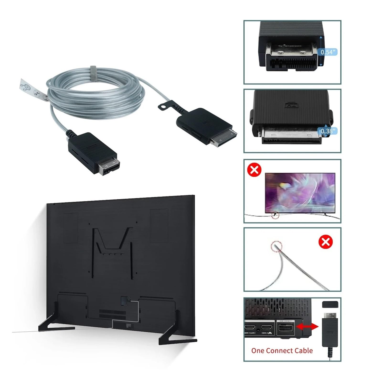 Câble One Connect BN39-02436B 5 m, Compatible avec Samsung QN75Q900RBF