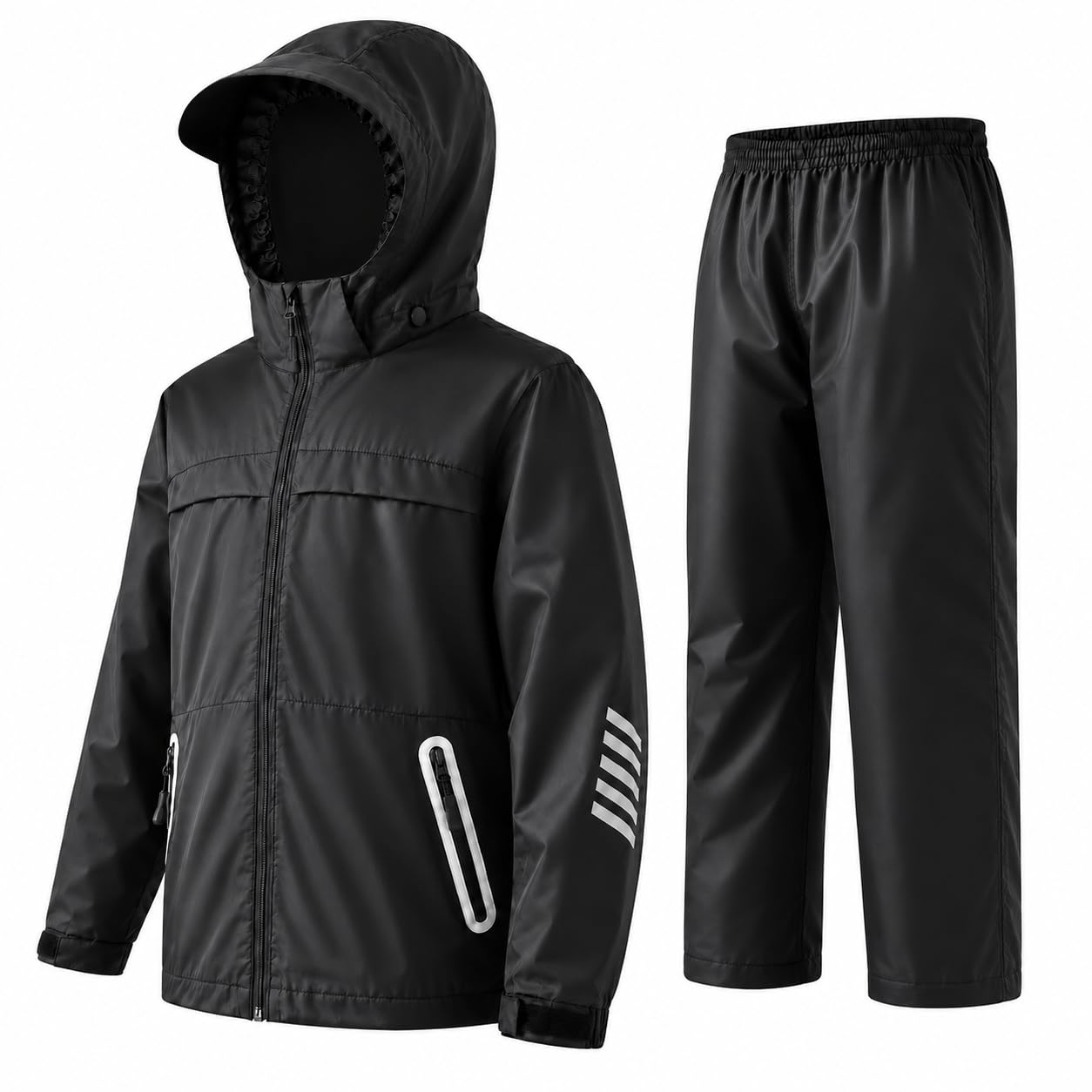SWISSWELL Kids Rain Gear Boys Girls Youth Rain Jacket and Pants | 6-16 Yr, Waterproof Rain Suit: Rain Jacket + Rain Pants, Light-Moderate Rain, Breathable Mesh, Golf, Fishing, Hiking, Soccer