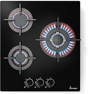 KKT KOLBE Placa de gas 45 cm de cristal sin marco | 3 fuegos 6,2 kW con zona wok | mandos giratorios, parrillas de hierro fundido | apta gas natural y propano | G453G