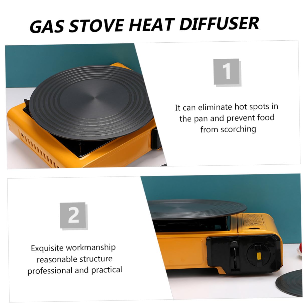 VICASKY Piastra Diffusore Calore per Cucina Gas Vassoio Scongelamento Rapido Protezione Pentole Adatta per Cottura e Stufati Accessorio Cucina Professionale