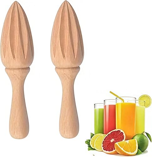 Exprimidor de cítricos de madera, 2 piezas, manual manual de limónnaranja, herramienta exprimidora de frutas portátil para el hogar, cafetería y