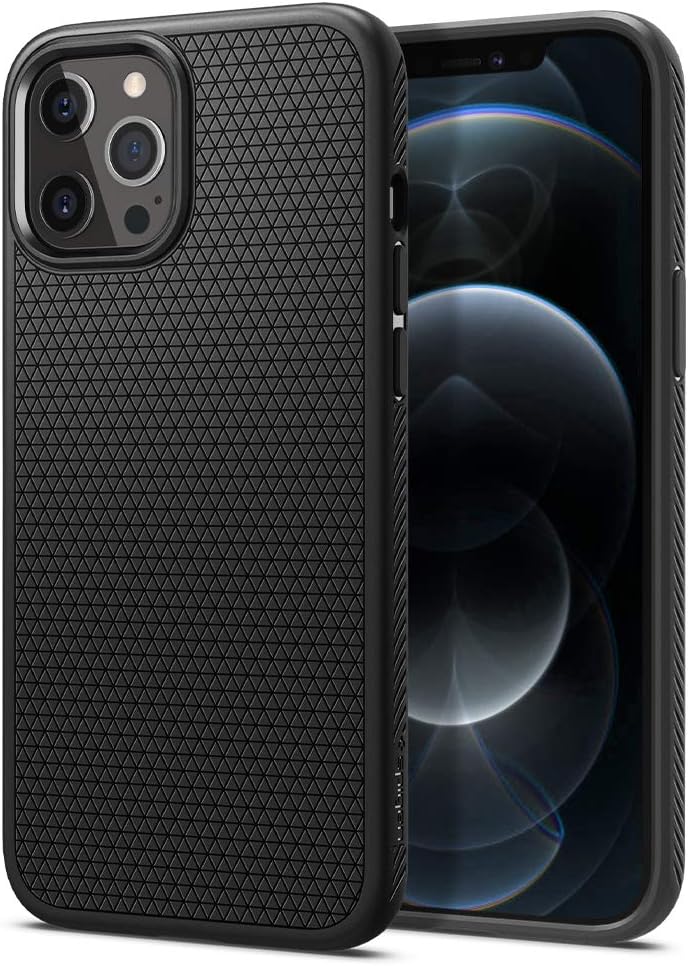 Liquid Air Back Cover Case for iPhone 12 Pro Max, Durable Protection, Air Cushion Technology - TPU | Matte Black