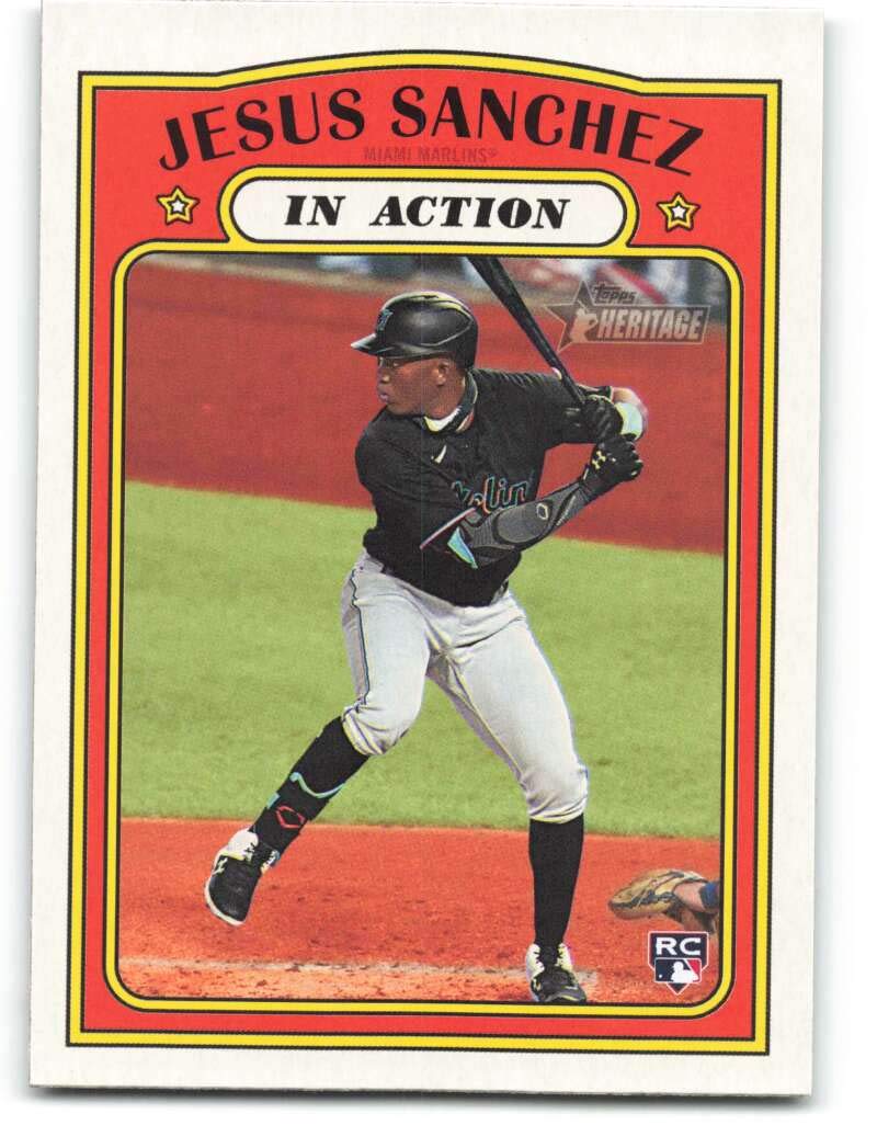 Amazon.com: 2021 Topps Heritage #312 Jesus Sanchez RC Rookie Card Miami  Marlins In Action Official MLB Baseball Trading Card in Raw (NM Near Mint  or Better) : Collectibles & Fine Art