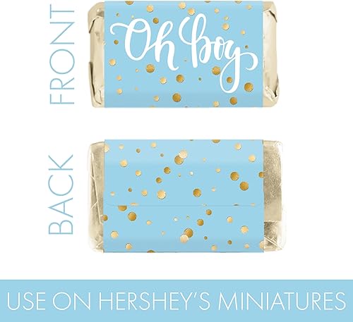 Miniatura 3 de Mini envoltorios de barra de caramelo con texto en inglés "It's a Boy" con texto en inglés "It's a Boy" (45 calcoman