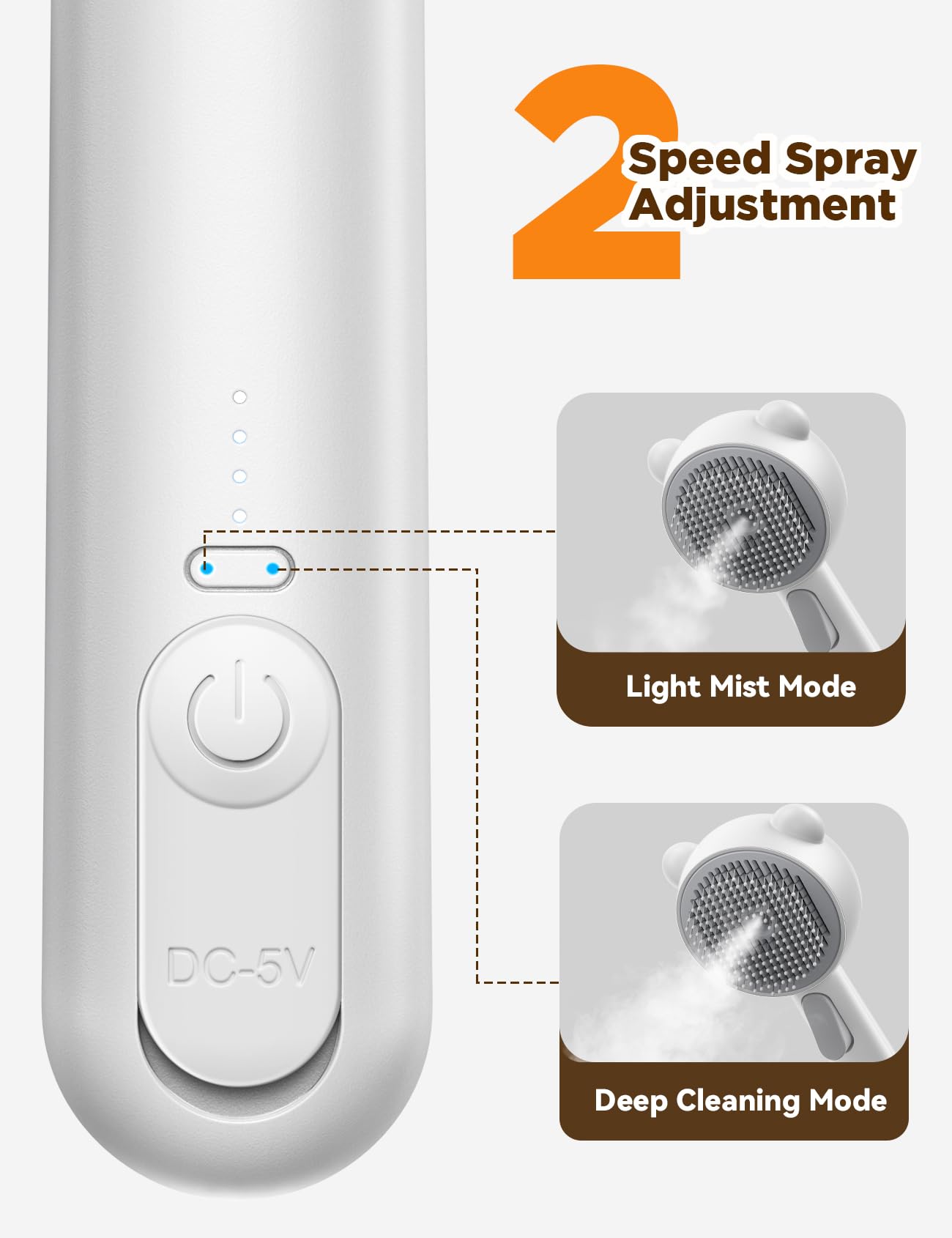 FEELNEEDY Cat Steam Brush, Brushes for Indoor Cats with Release Button, Dual Speed Spray USB Rechargeable Grooming Supplies, Cat Brush for Shedding Suitable for All Long-haired and Short-haired Pets - image 7