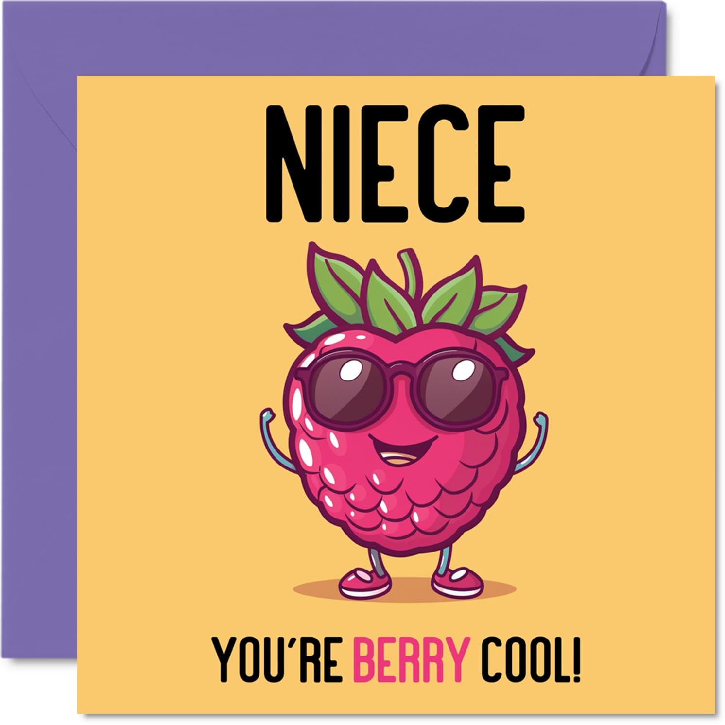 Birthday Cards for Niece - Berry Cool - Funny Happy Birthday Card for Niece from Uncle Auntie Aunt, 145mm Joke Greeting Cards Women Her