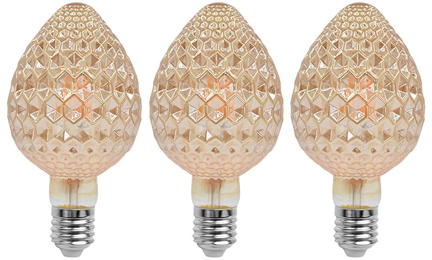 KLED LED Decorative Vintage Edison Bulb, Dimmable, G30 G95 4W (40W Equivalent), LED Filament Bulb, 350 Lumen, 2700K (Warm White), Medium Base E26,