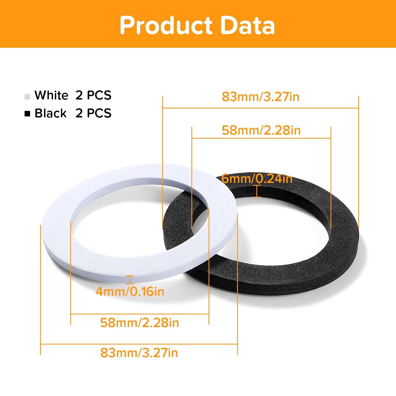Lyeteung 4 PCS 84mm Sink O Ring Seal Washer, Basin Plug Sealing Washer, Replacement Sink Drain Accessories Seal Ring - Image 2