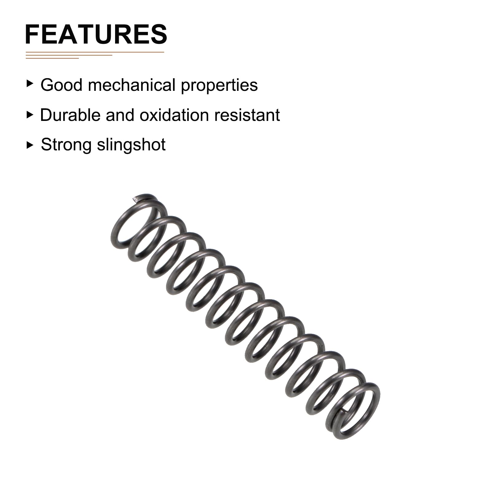 DTGN 1x8x40mm(DxODxL) Compression Spring - 10Pack - Good for Machinery - Spring Steel Extension Spring - Gray - Image 3