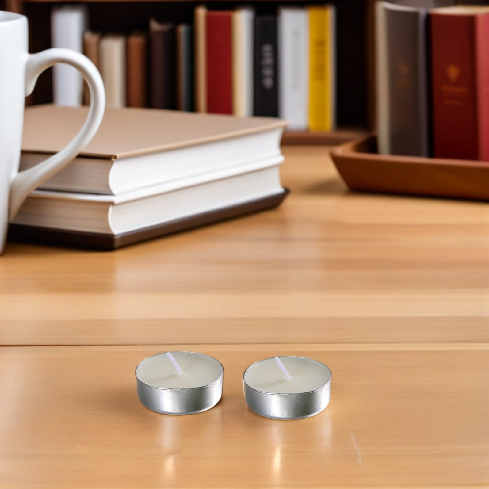 Candele Tealight Bianche 50 Pezzi in Paraffina, senza Fumo, Durature