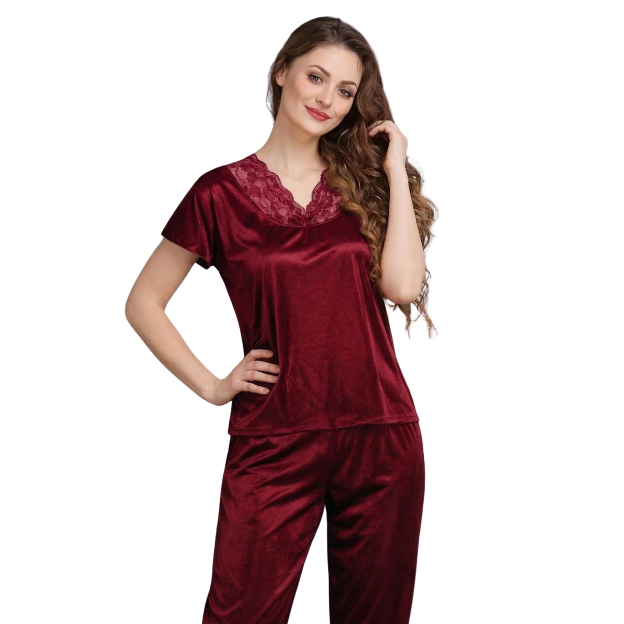 KGN Creator Women Night Suit Set with Top and Pajama | Soft Stretchable Fabric Loungewear | Comfortable Sleepwear and Relaxing-image-6