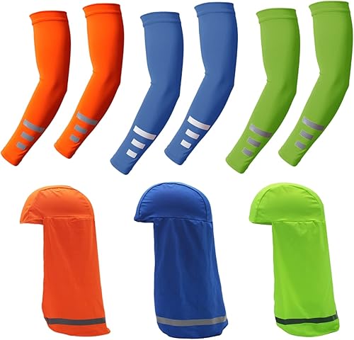 Mangas de compresión con protección solar UV, pasamontañas, máscara facial, mangas deportivas refrescantes para hombres y mujeres, esenciales para