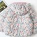 Girls Floral Print Hooded Puffer Jakcet Fashion Thicken Warm Winter Coat Zip Up Quilted Padded Outerwear with Pockets