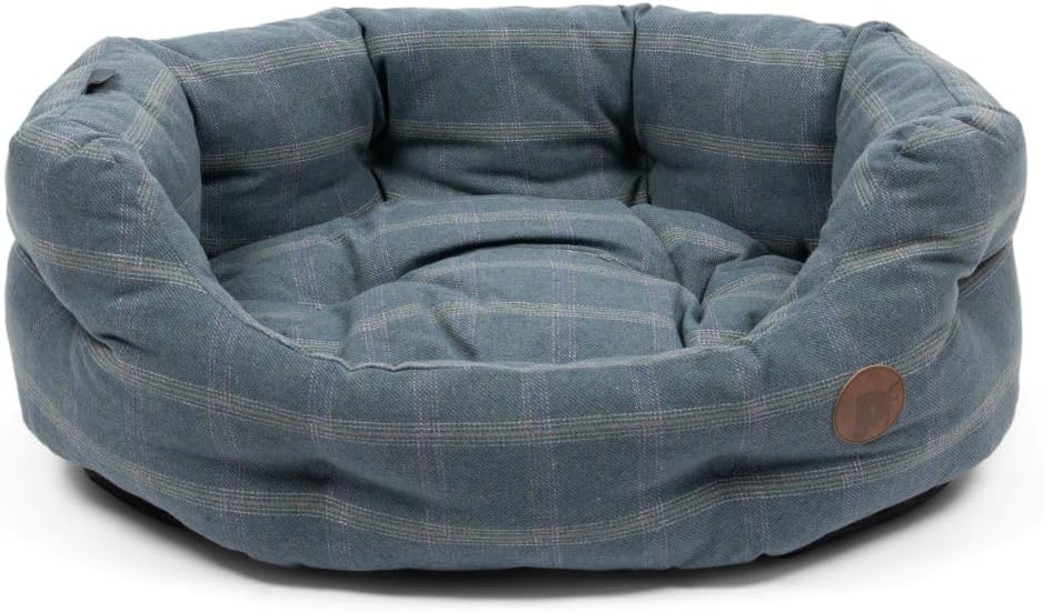 Petface Heather Tweed Oval Dog Bed with Reversible Cushion, Machine Washable, Medium (Pack of 1)