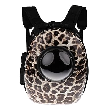 Meri Shopp Fashion Pet Cat Dog Travel Backpack Astronaut Capsule Carrier Leopard